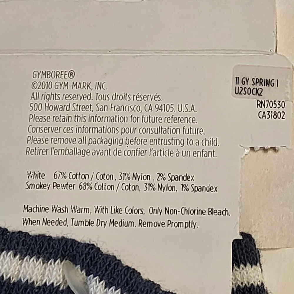 Gymboree boy size 2T-3T Socks 2 pairs New Nautical